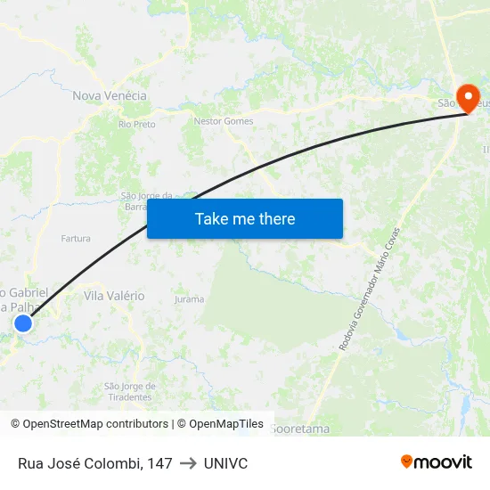 Rua José Colombi, 147 to UNIVC map