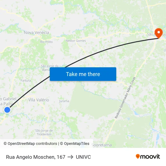 Rua Angelo Moschen, 167 to UNIVC map