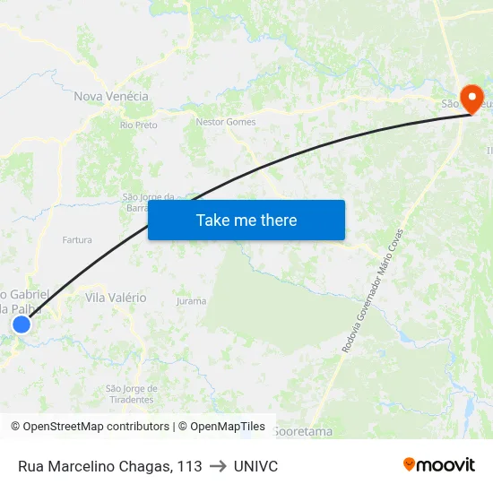 Rua Marcelino Chagas, 113 to UNIVC map
