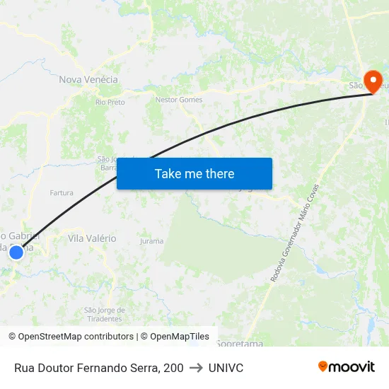 Rua Doutor Fernando Serra, 200 to UNIVC map