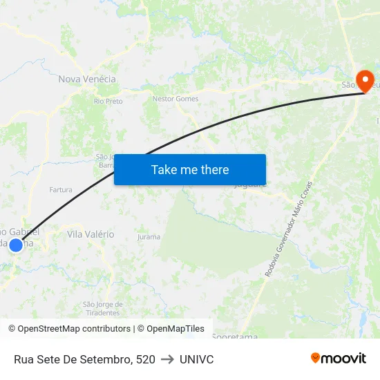 Rua Sete De Setembro, 520 to UNIVC map