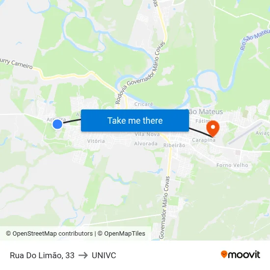 Rua Do Limão, 33 to UNIVC map