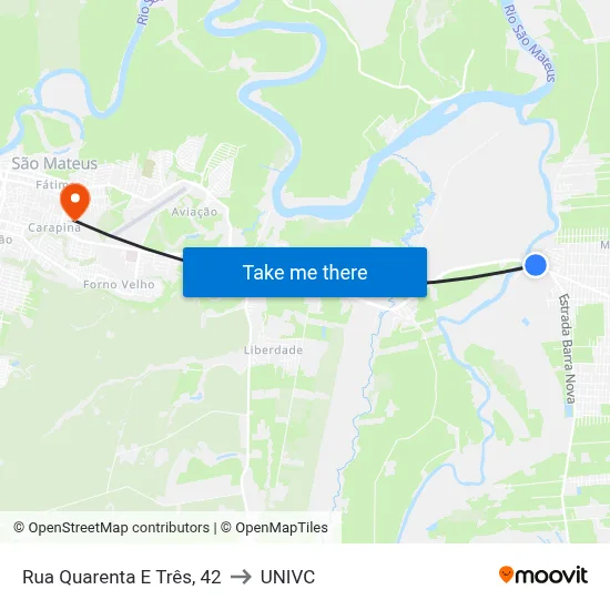 Rua Quarenta E Três, 42 to UNIVC map