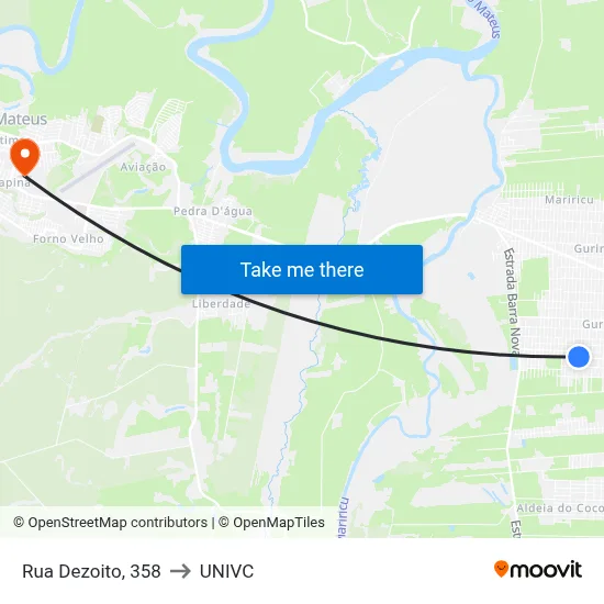 Rua Dezoito, 358 to UNIVC map