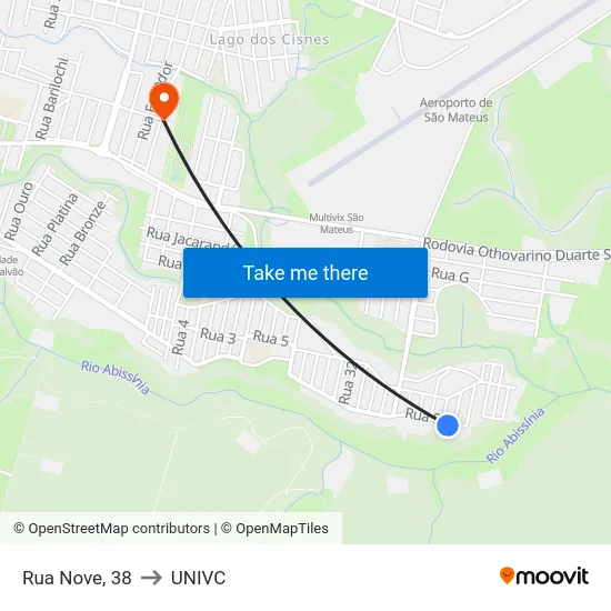 Rua Nove, 38 to UNIVC map