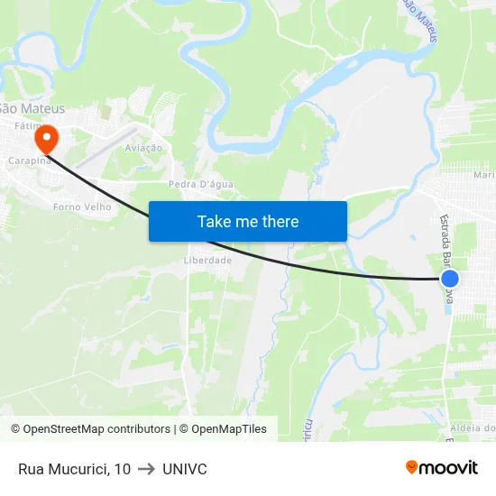 Rua Mucurici, 10 to UNIVC map