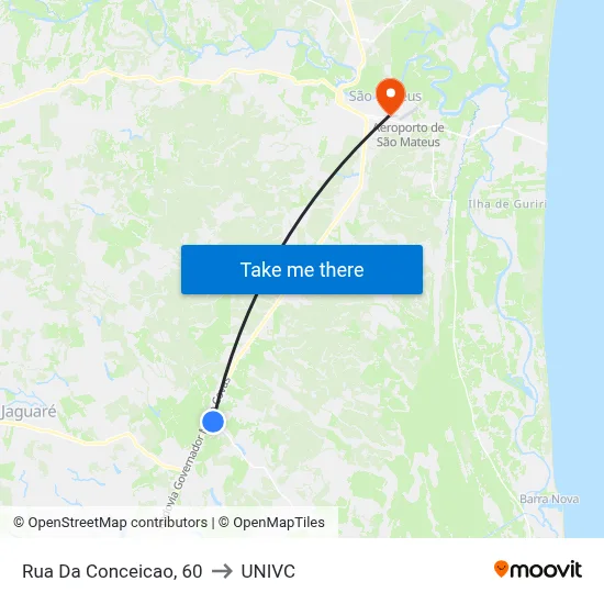 Rua Da Conceicao, 60 to UNIVC map