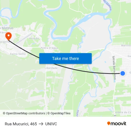 Rua Mucurici, 465 to UNIVC map