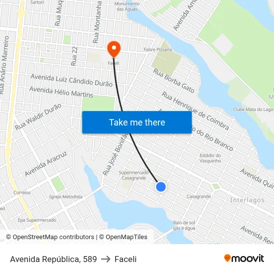 Avenida República, 589 to Faceli map