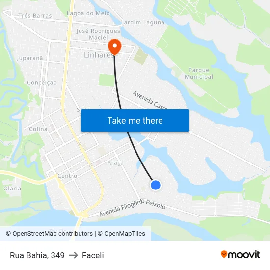 Rua Bahia, 349 to Faceli map