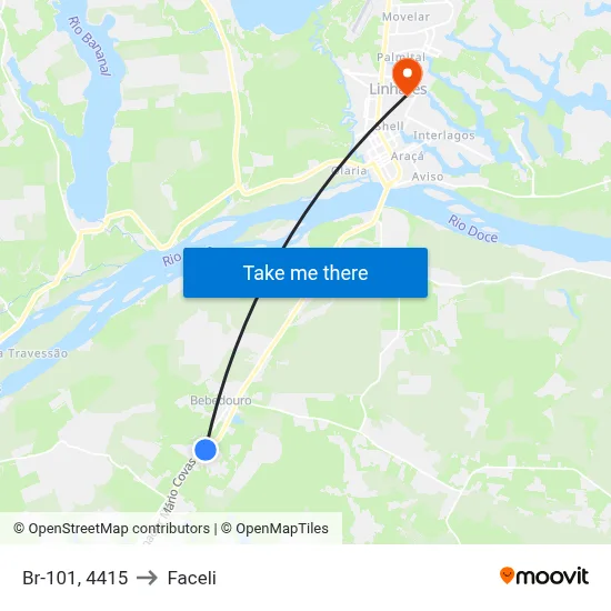 Br-101, 4415 to Faceli map