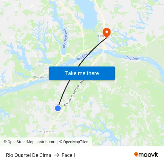 Rio Quartel De Cima to Faceli map