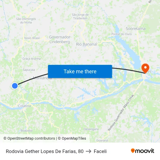 Rodovia Gether Lopes De Farias, 80 to Faceli map