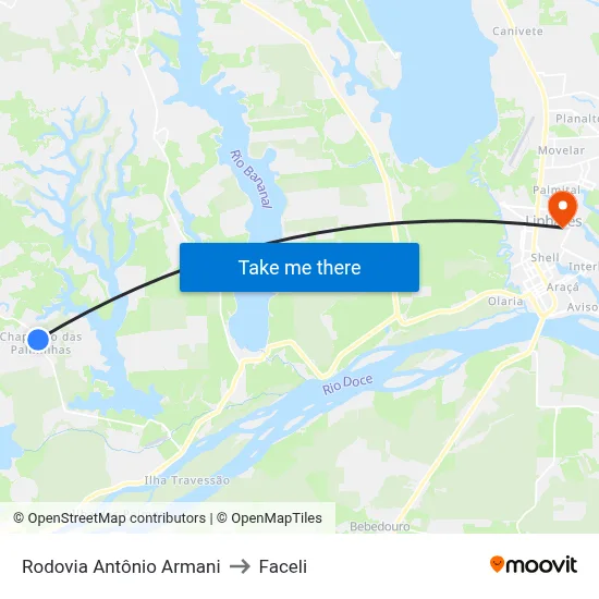 Rodovia Antônio Armani to Faceli map