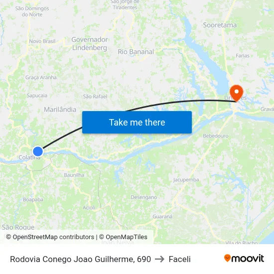 Rodovia Conego Joao Guilherme, 690 to Faceli map