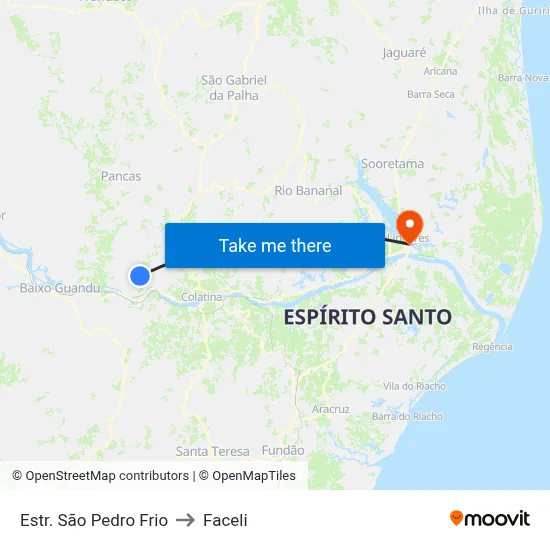 Estr. São Pedro Frio to Faceli map