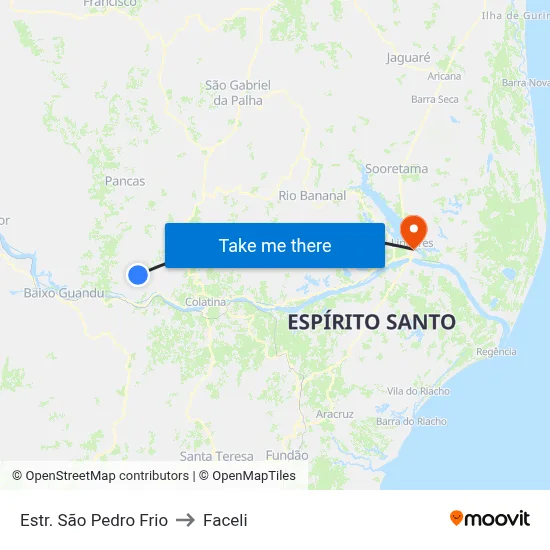 Estr. São Pedro Frio to Faceli map