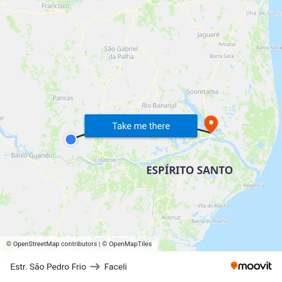 Estr. São Pedro Frio to Faceli map