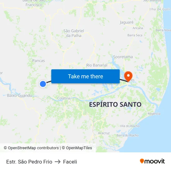 Estr. São Pedro Frio to Faceli map