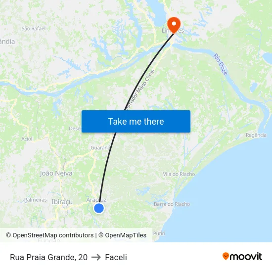 Rua Praia Grande, 20 to Faceli map