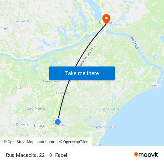 Rua Macacita, 22 to Faceli map