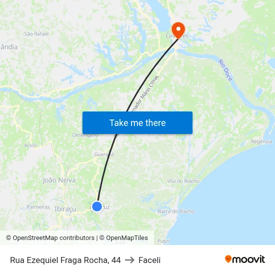 Rua Ezequiel Fraga Rocha, 44 to Faceli map