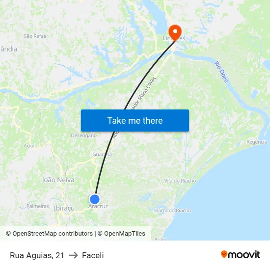 Rua Aguias, 21 to Faceli map