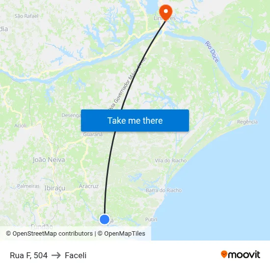 Rua F, 504 to Faceli map
