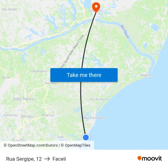 Rua Sergipe, 12 to Faceli map