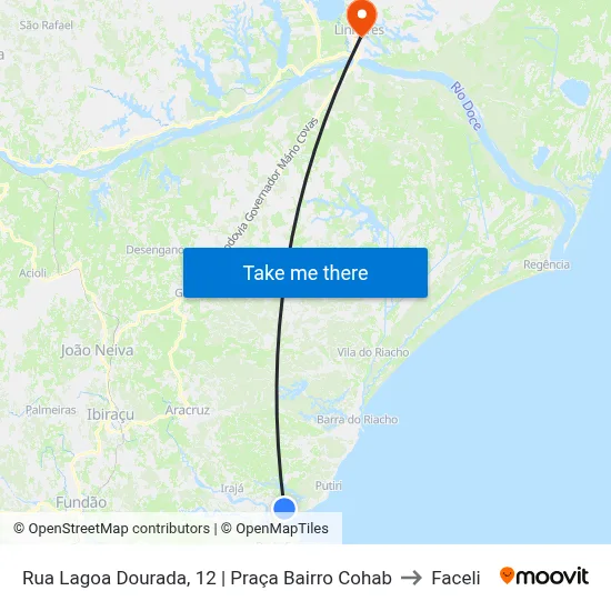 Rua Lagoa Dourada, 12 | Praça Bairro Cohab to Faceli map