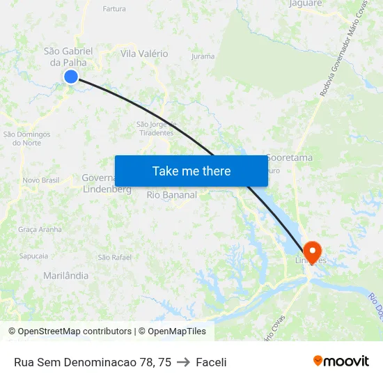 Rua Sem Denominacao 78, 75 to Faceli map