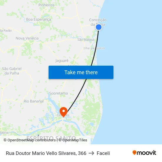 Rua Doutor Mario Vello Silvares, 366 to Faceli map