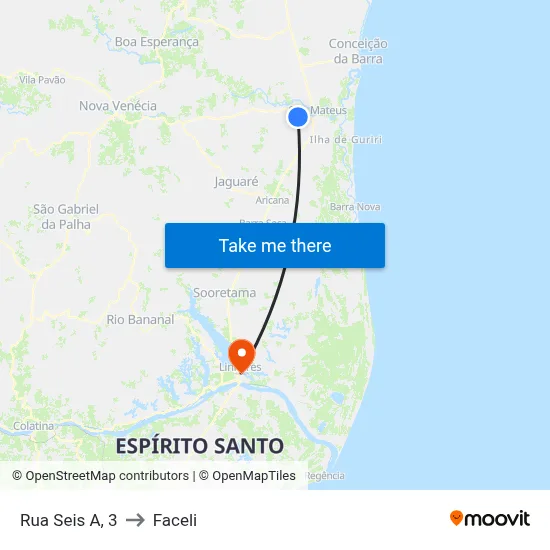 Rua Seis A, 3 to Faceli map