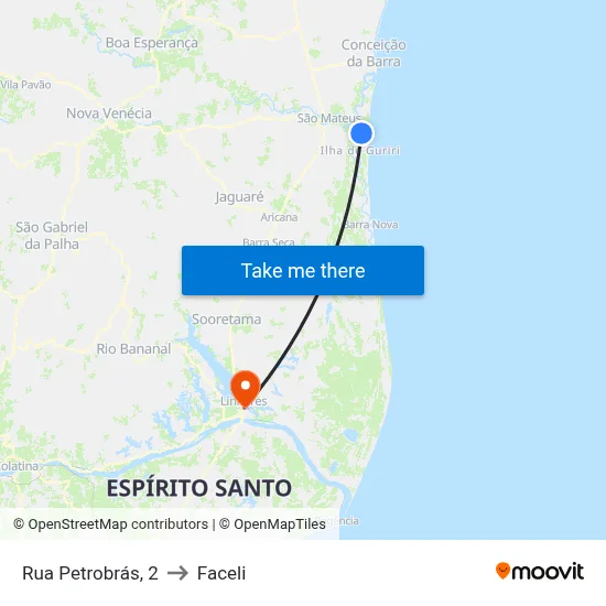 Rua Petrobrás, 2 to Faceli map