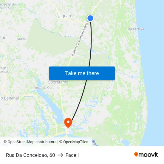 Rua Da Conceicao, 60 to Faceli map