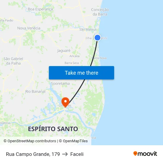 Rua Campo Grande, 179 to Faceli map