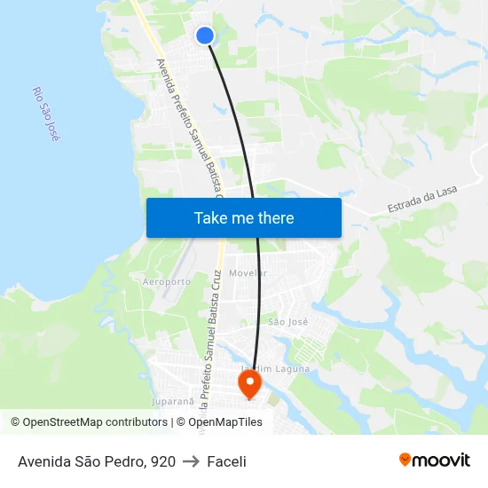 Avenida São Pedro, 920 to Faceli map
