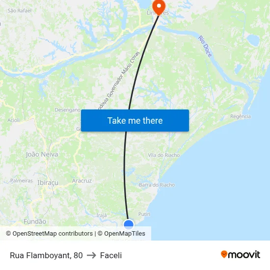 Rua Flamboyant, 80 to Faceli map