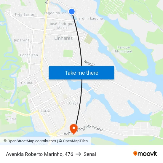 Avenida Roberto Marinho, 476 to Senai map