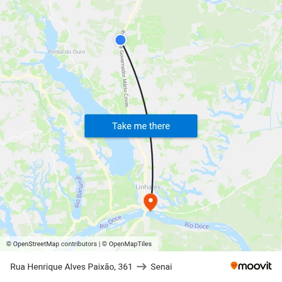 Rua Henrique Alves Paixão, 361 to Senai map