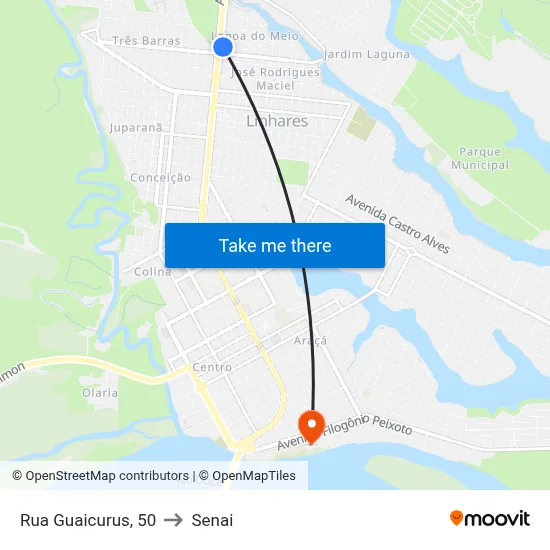 Rua Guaicurus, 50 to Senai map