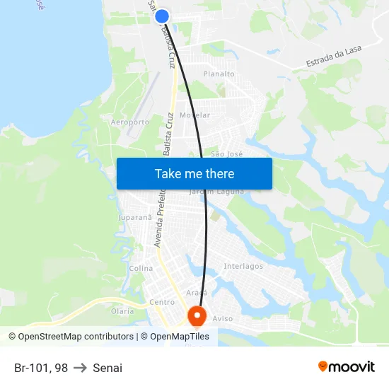 Br-101, 98 to Senai map