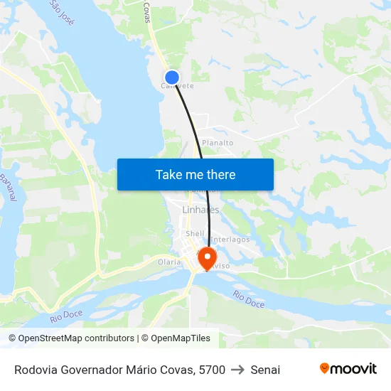 Rodovia Governador Mário Covas, 5700 to Senai map