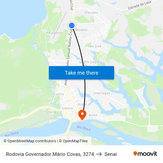 Rodovia Governador Mário Covas, 3274 to Senai map