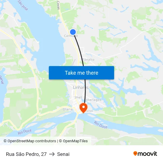 Rua São Pedro, 27 to Senai map