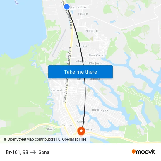 Br-101, 98 to Senai map