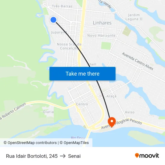 Rua Idair Bortoloti, 245 to Senai map