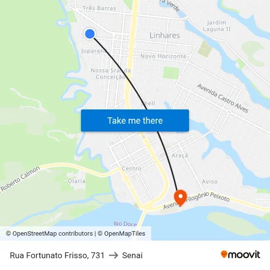 Rua Fortunato Frisso, 731 to Senai map