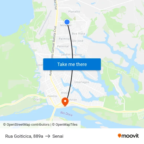 Rua Goiticica, 889a to Senai map