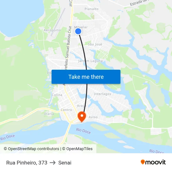 Rua Pinheiro, 373 to Senai map